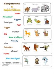 English Worksheet: comparatives & superlatives -useful-