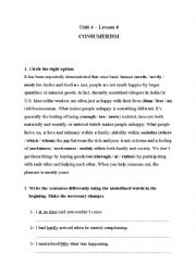 English Worksheet: consumerism