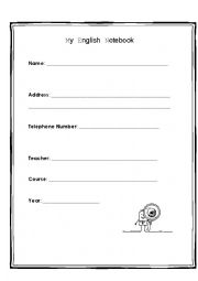 English Worksheet: Notebook Cover Page (Discover English 1)