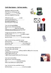 English Worksheet: Pop music - call me maybe