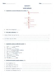 English Worksheet: verb to be affirmative present and past plus vocab.