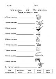 English Worksheet: Here is ... Here are worksheet