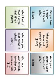 English Worksheet: 30 conversation cards.