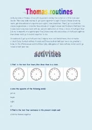 English Worksheet: Thomas routines. 