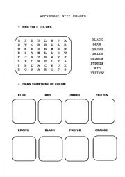 English Worksheet: COLORS