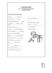 English Worksheet: Lyrics Look what you have done