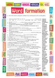 English Worksheet: Word Formation