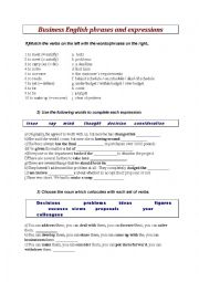 English Worksheet: Business English phrases and expressions