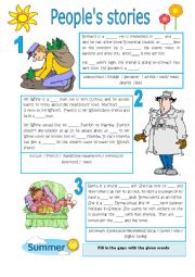 English Worksheet: PEOPLES STORIES