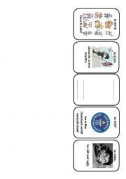 English Worksheet: Fortune teller game card 1/4