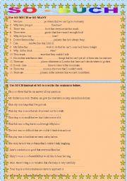 English Worksheet: So - Such (part 3)