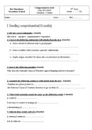 English Worksheet: full term test n3