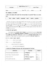 English Worksheet: Mid-term Test n3 7th form