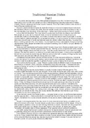 English Worksheet: Russian dishes