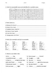 English Worksheet: Countable and Uncountable nouns