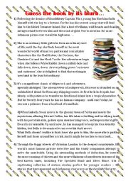 English Worksheet: Reading: blurbs