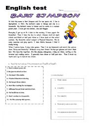 English Worksheet: the simpsons test