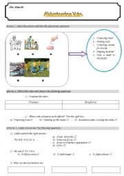 English Worksheet: VOLUNTEERING KIDS