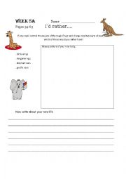 English Worksheet: The Magic Finger 5a & b