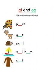 vowel dighraphs ai and oa