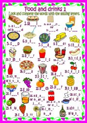 English Worksheet: Food and drinks 1