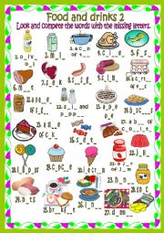 English Worksheet: Food and drinks 2