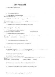 English Worksheet: CRY FREEDOM 