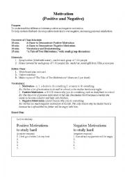 English Worksheet: Motivation