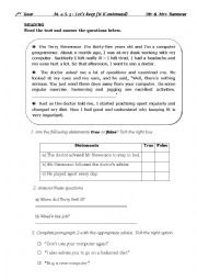 English Worksheet: Lets Keep Fit 