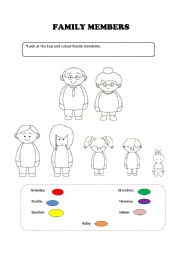 English Worksheet: FAMILY MEMBERS