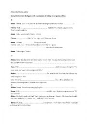 English Worksheet: Asking for/Giving advice