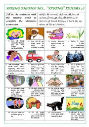 English Worksheet: SPRING IDIOMS (with key)