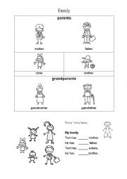 English Worksheet: Family Worksheet