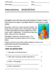 English Worksheet: SpongeBobs home