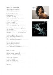 English Worksheet: rihanna-diamonds