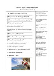 English Worksheet: Reported Speech: Climbing in Arco