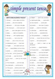 English Worksheet: SIMPLE PRESENT TENSE