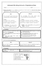 Going to & will + Prepositions of time 