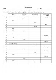 English Worksheet: Irregular Verb Quiz