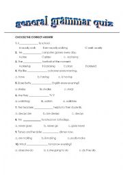 English Worksheet: general grammar quiz
