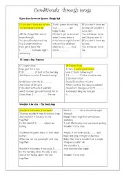 English Worksheet: Conditionals through songs