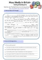 English Worksheet: Mass Media in Britain