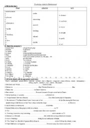 English Worksheet: entertainment vocabulary