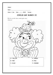 English Worksheet: circus day