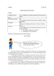 English Worksheet: reading comprehension