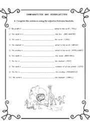 English Worksheet: Comparatives and superlatives