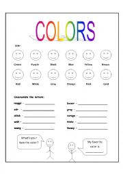 English Worksheet: Colors