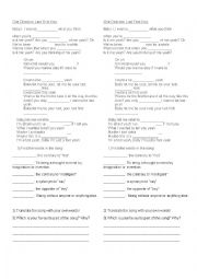 English Worksheet: One Direction Last first kiss