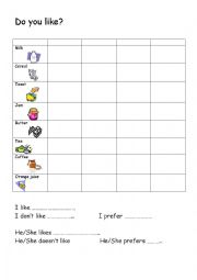 English Worksheet: breakfast