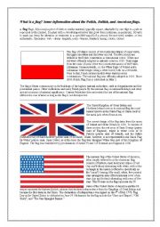 English Worksheet: The three flags (Polish, British, American)